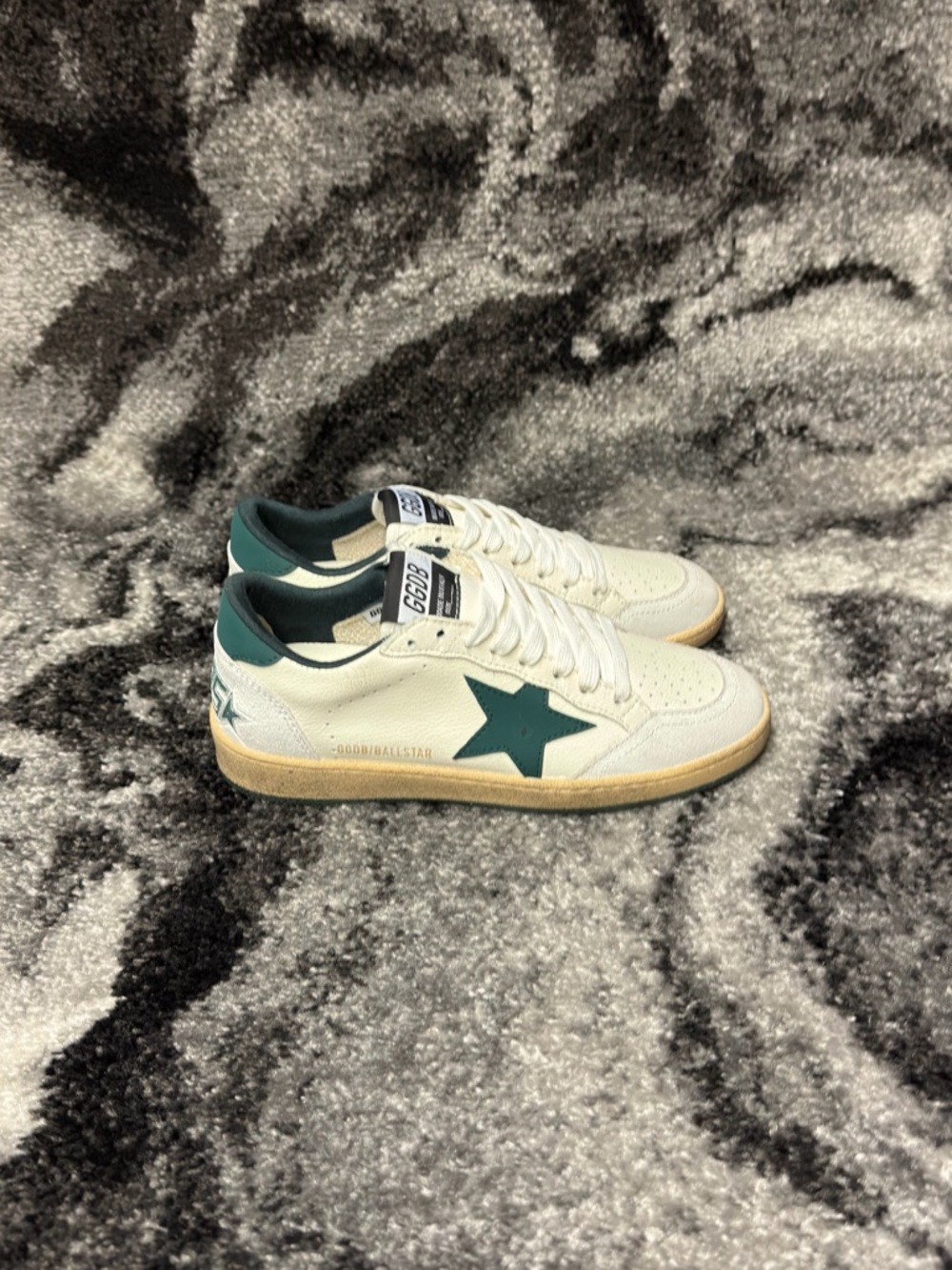 Golden Goose Ball Star White Nappa Green Star and Heel Tab size 38 - Picture 3 of 7